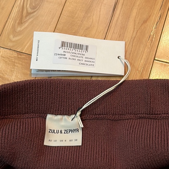 NWT Zulu & Zephyr Ribbed Knit Bandeau - Picture 4 of 8